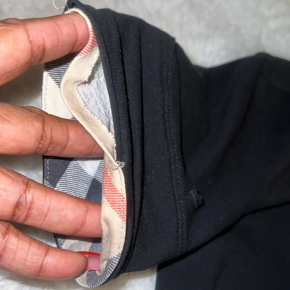 Authentic Burberry Cotton round-collar checked cuff T-shirt - Picture 6 of 9